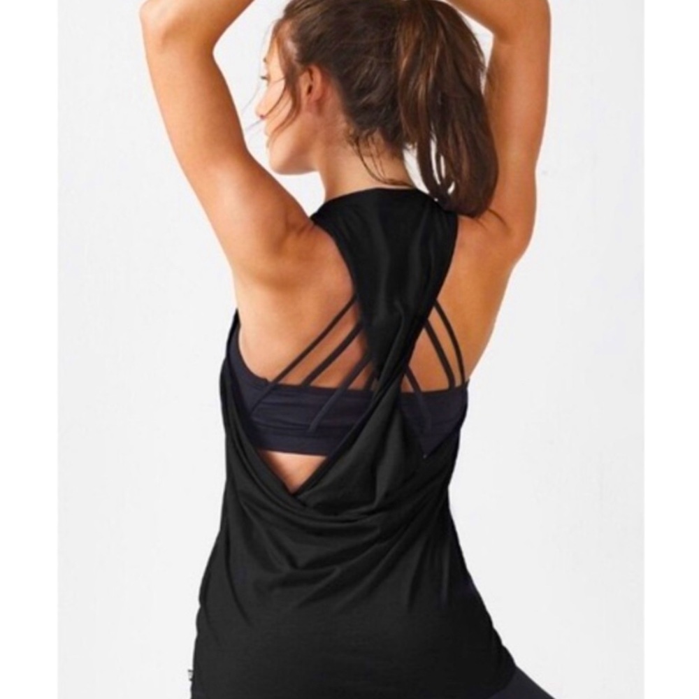 Fabletics Kerry tank top twisted back size Small black